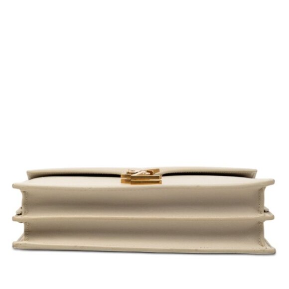 Saint Laurent Cassandra YSL Logo Chain Shoulder Bag Ivory Leather - Picture 3 of 6